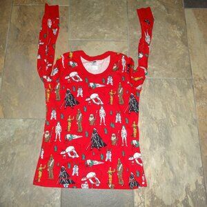 Hanna Andersson Star Wars Pajamas Top Christmas Collection Women L Red